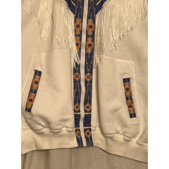 Vintage Santee Lightweight Southwestern Fringe Jacket Plus XXXL USA Aztec Tribal - Picture 2 of 16